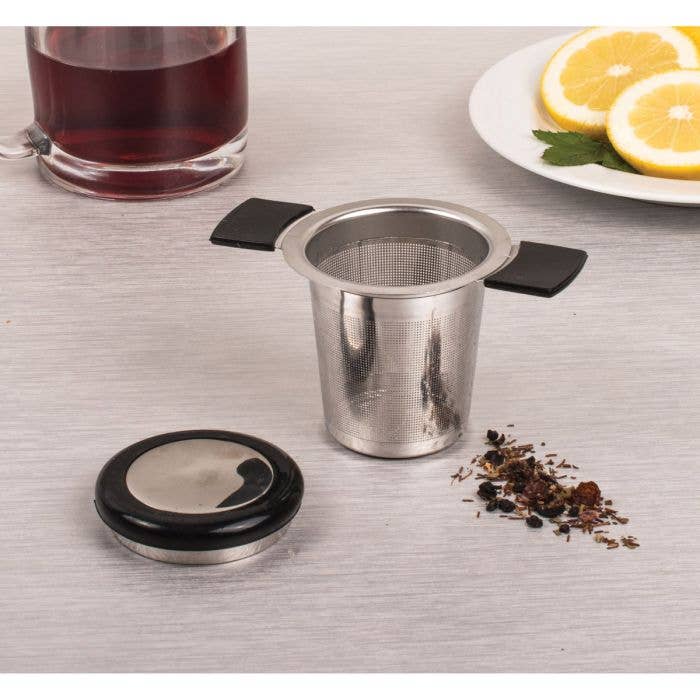 HIC - Harold Import Co. - Brew-in-Mug Tea Infuser with Lid & Stainless Steel Basket