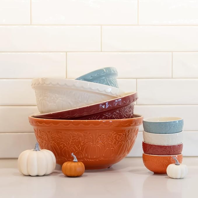 Mason Cash In The Pumpkin Patch Pumpkin Mini Prep Bowl, Set of 4