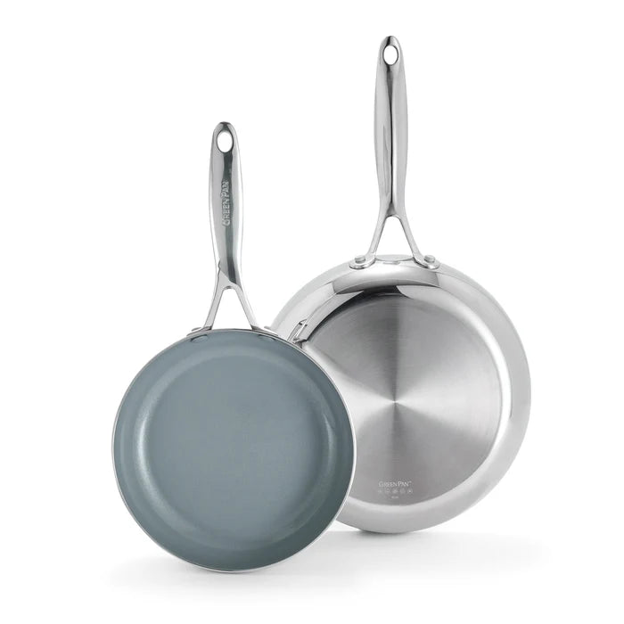 Greenpan Valencia Pro Stainless Steel Frypan Set, 8” and 10”