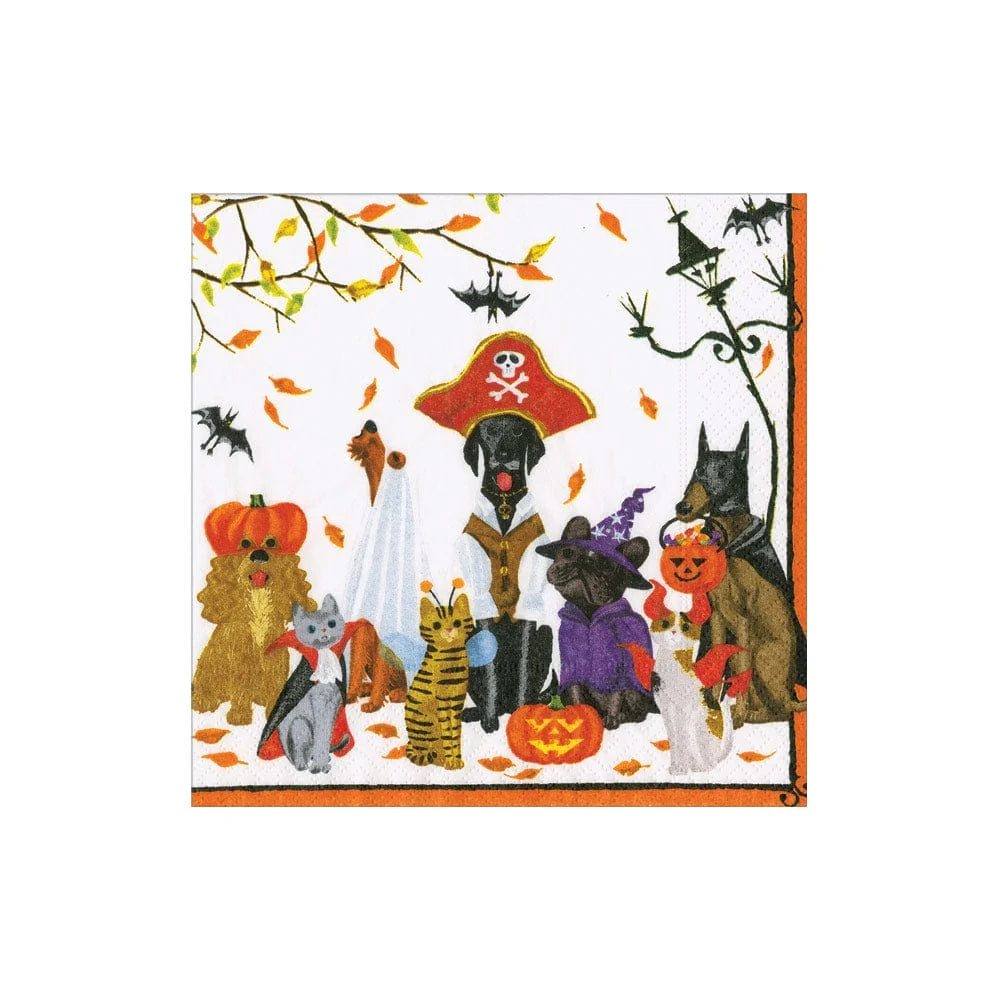 Caspari Recycled Halloween Pets Cocktail Napkins, Set of 20