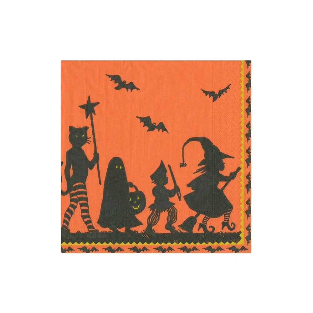 Caspari Recycled Halloween Parade Cocktail Napkins, Set of 20