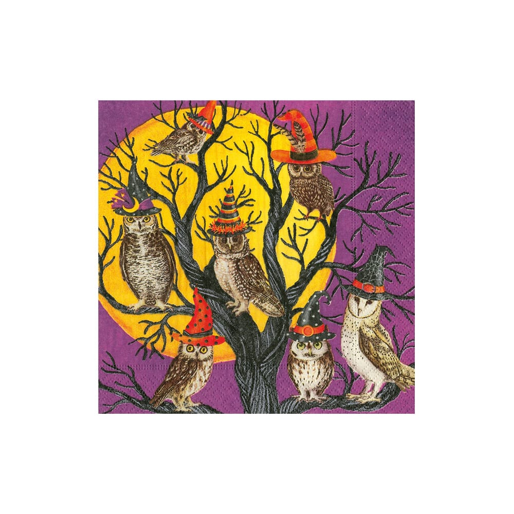 Caspari Owl-O-Ween Cocktail Napkins, Set of 20