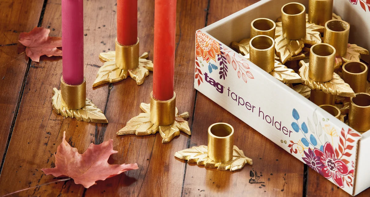 Fall Leaf Taper Holder, Assorted