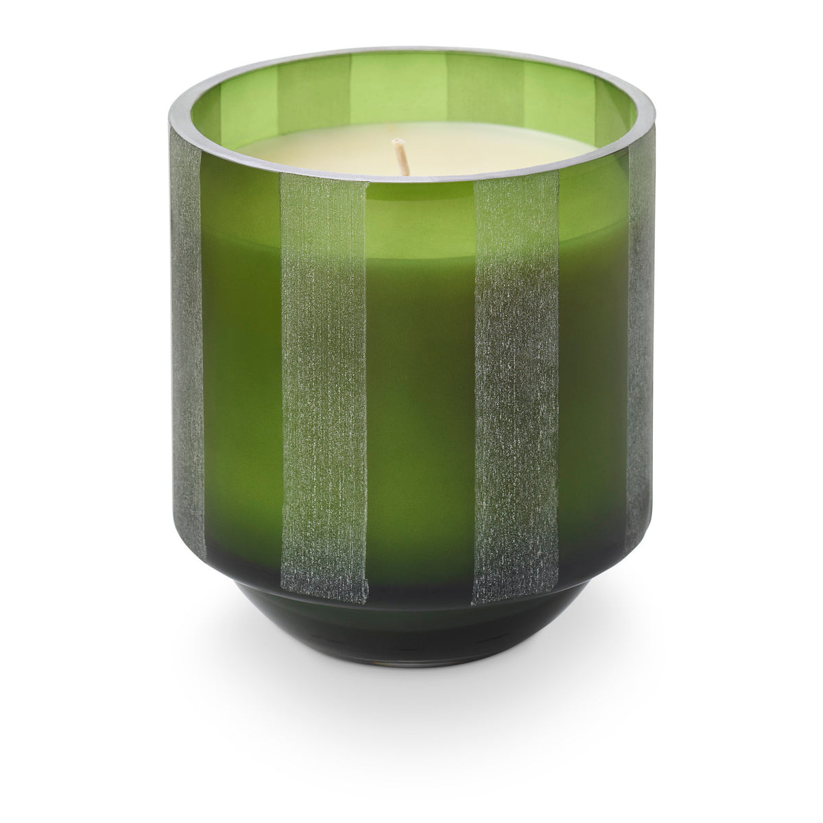 Illume Fresh Balsam Etched Striped Glass Candle
