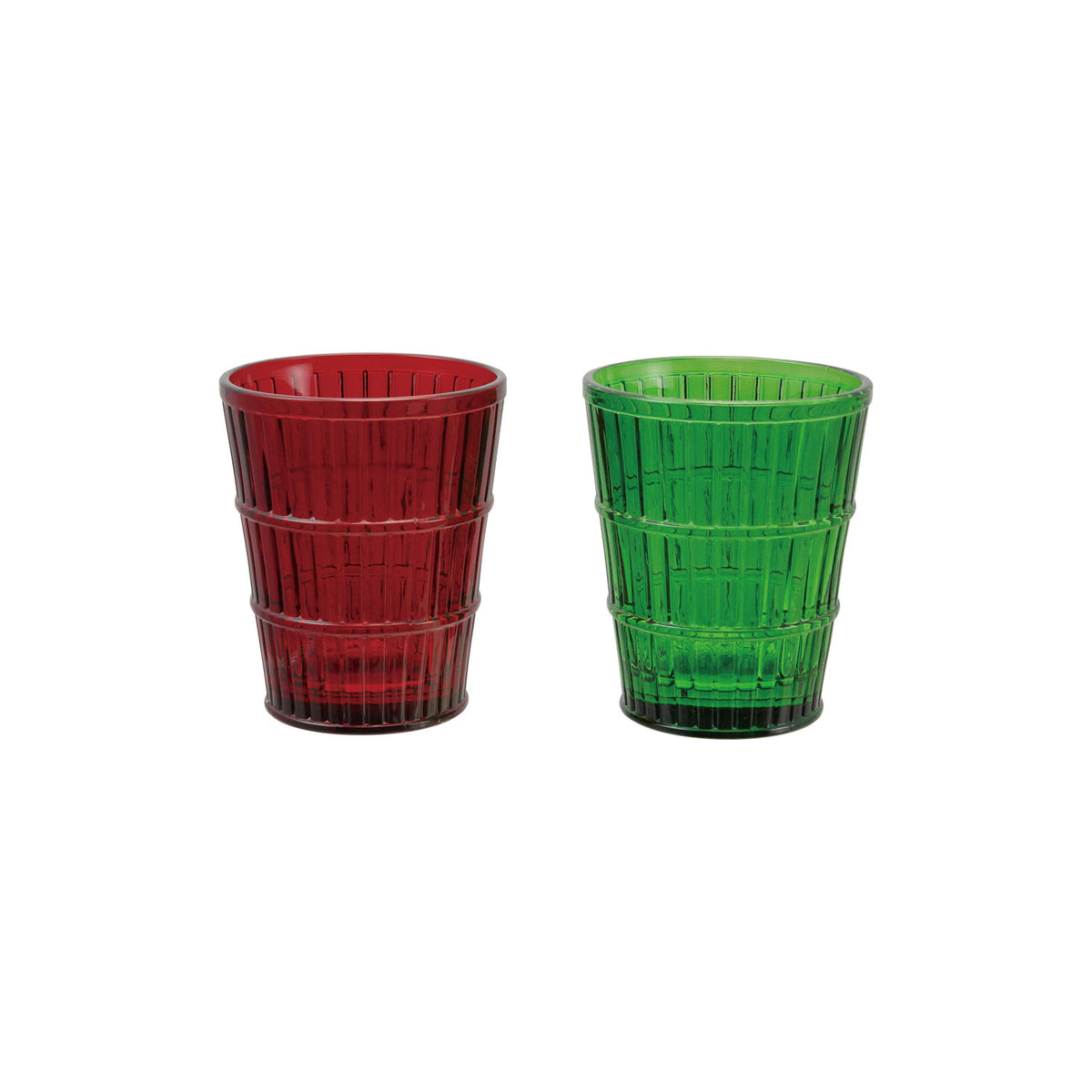 Pressed Drinking Glass/Votive Holder, 2 Colors