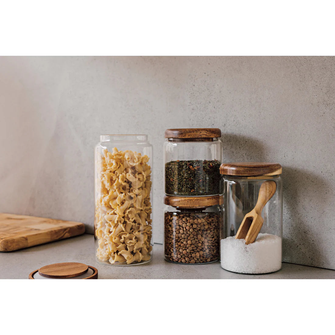 Glass Jar with Acacia Wood Lid