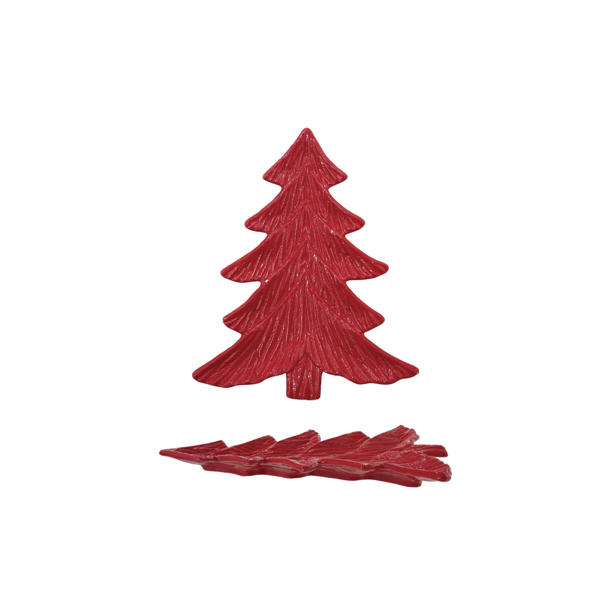 Ceramic Tree Shaped Plate, Red