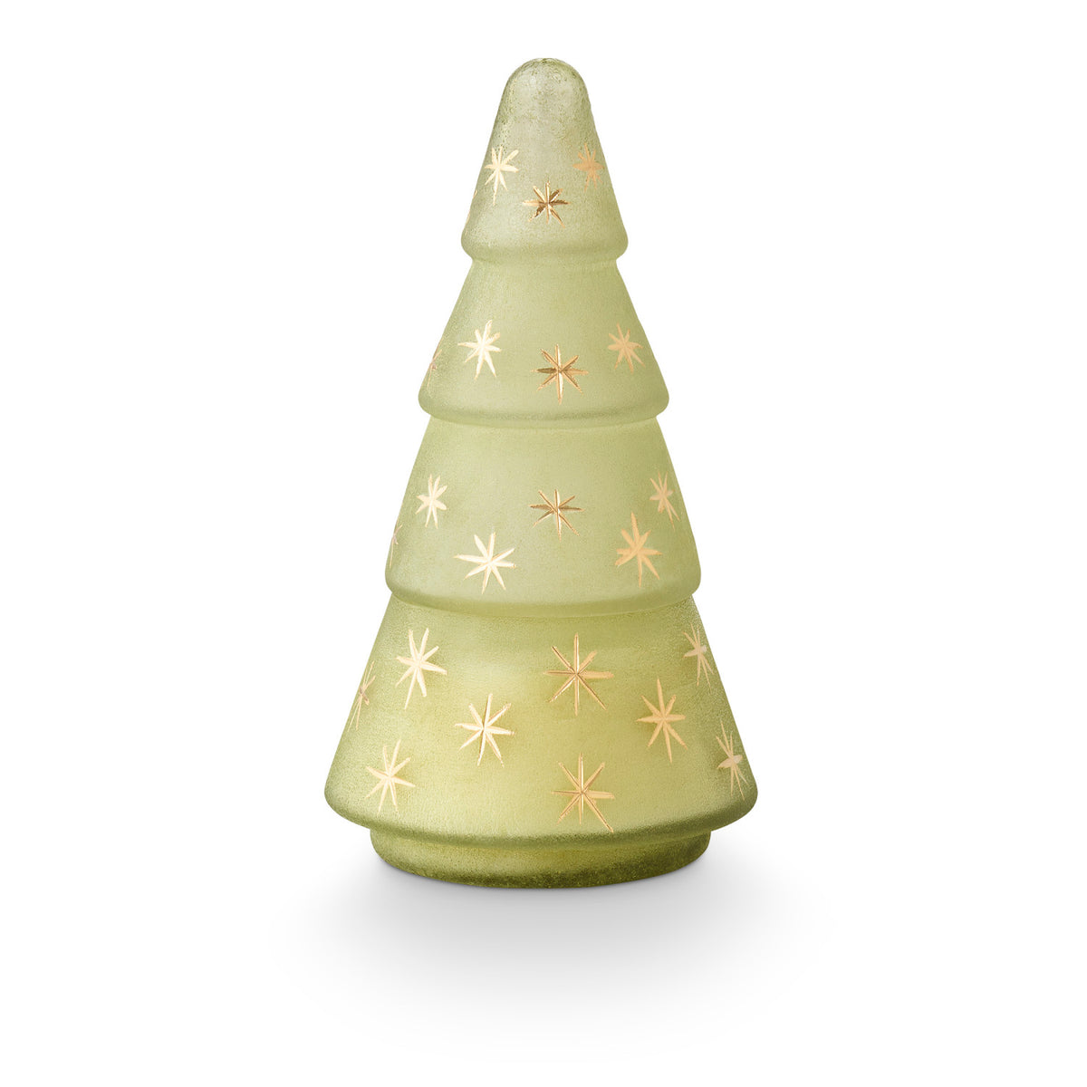 Illume Balsam & Cedar Frosted Star Glass Tree Candle