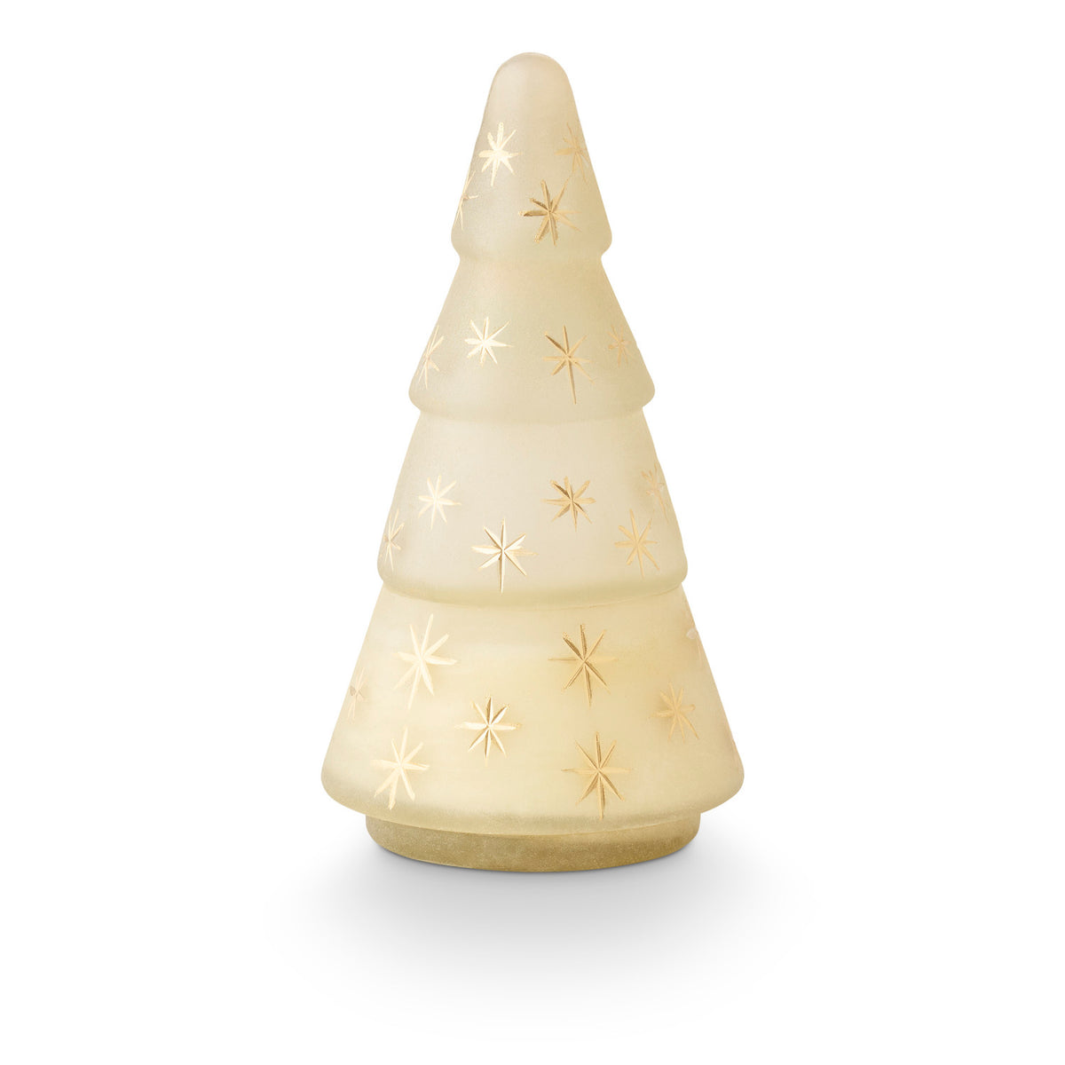 Illume Winter White Frosted Star Glass Tree