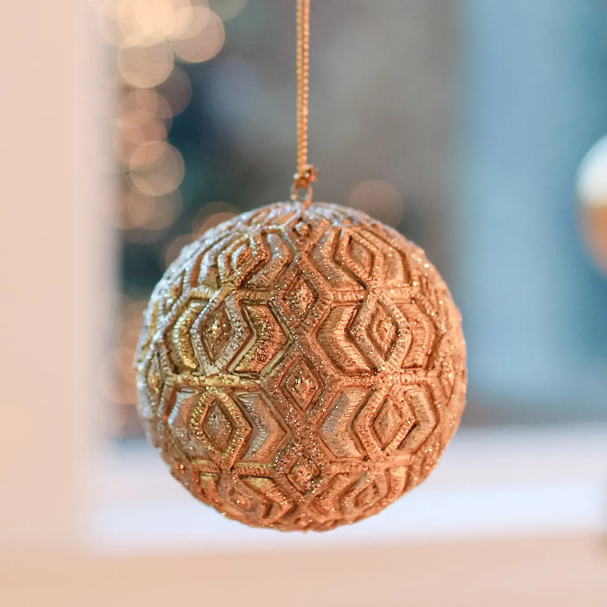 Oriente 3” Ball Ornament, Dark Champagne