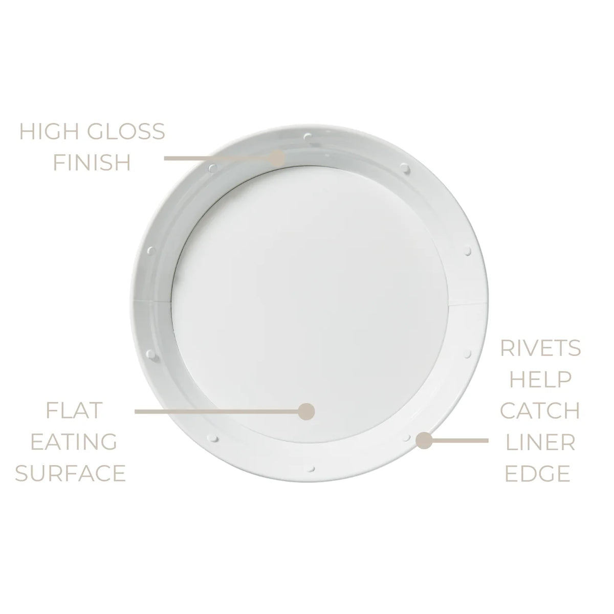Plate & Pattern White Metal Plates, Set of 4