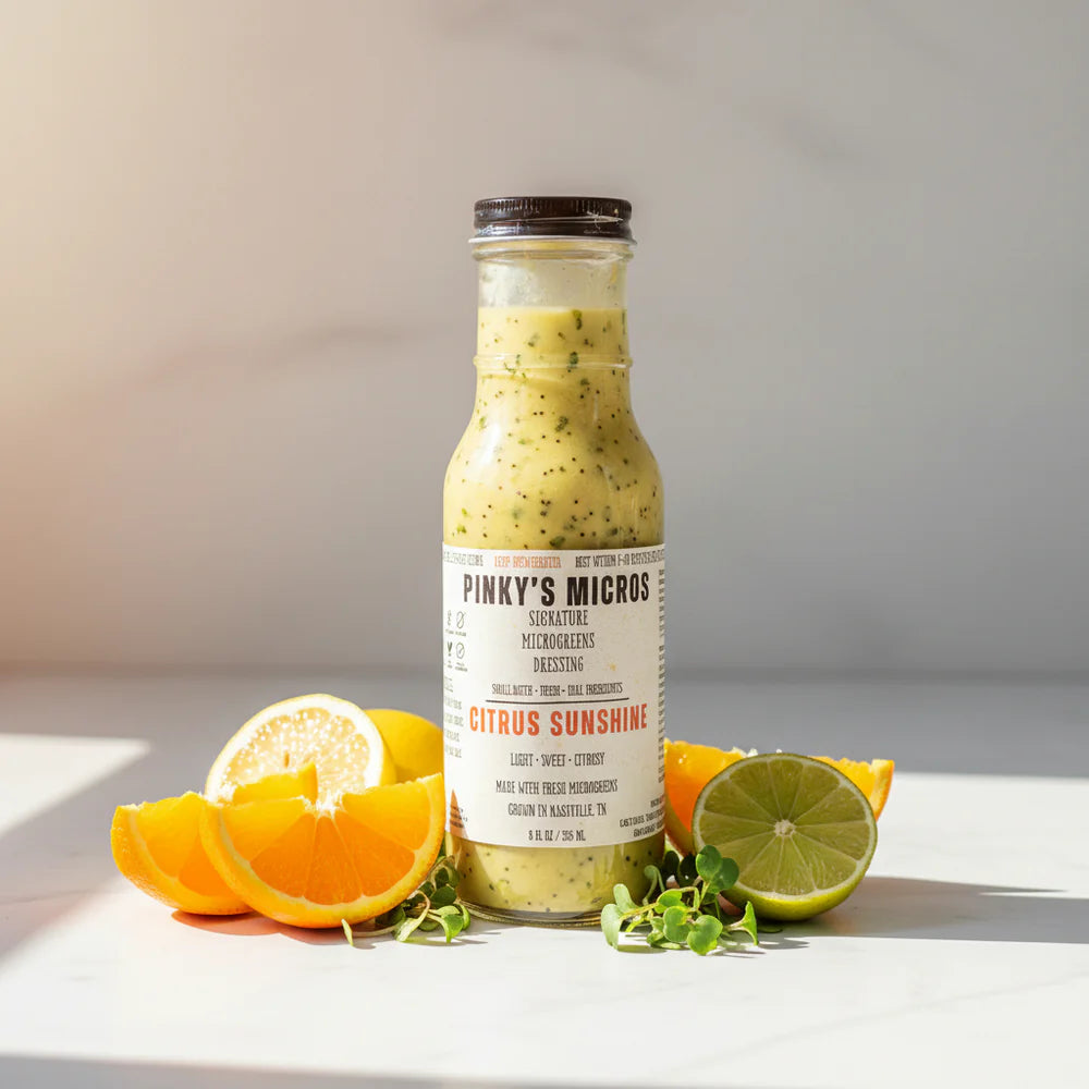 Pinky's Micros Citrus Sunshine Dressing, 8 Fl Oz