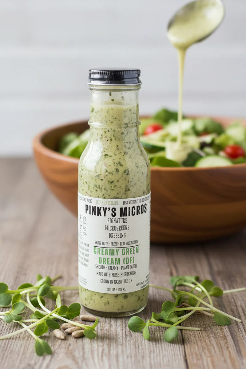 green dream dressing Pinky's Micros Creamy Dressing, 8 Fl Oz – The Kitchen green goddess dressing
