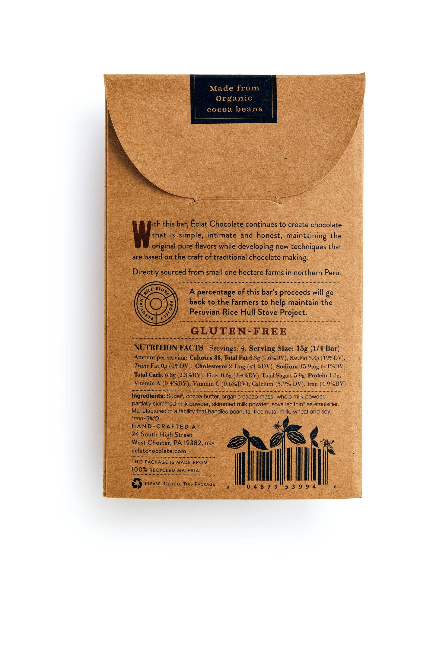 Éclat Chocolate Organic Milk Chocolate Bar