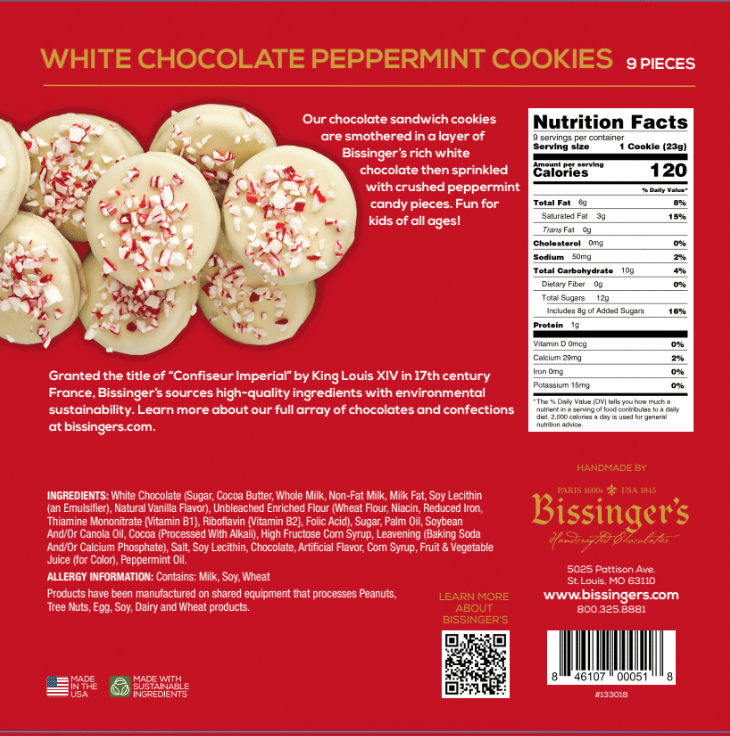 Bissinger's White Chocolate Peppermint Cookies - 9 PC