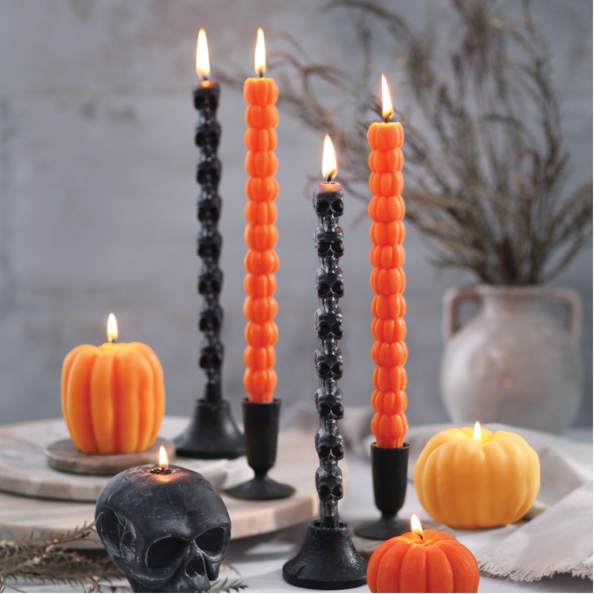 Big Dipper Wax Works Pure Beeswax Taper Candles – Sculpted Skull 10"
