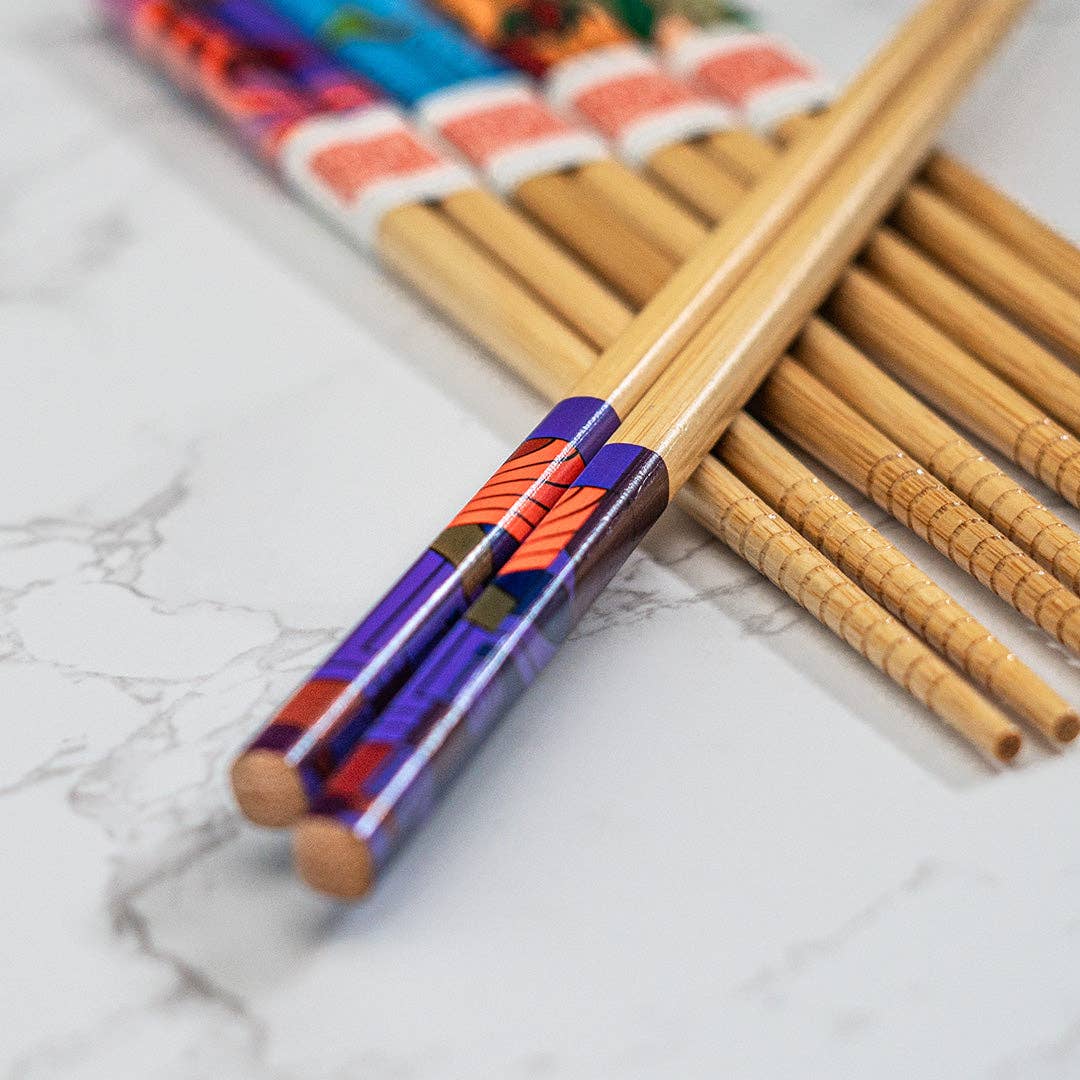 Urban Tokyo - 5 Piece Chopsticks Set Frank Lloyd Wright Max Hoffman w/ Gift Box (10/100)