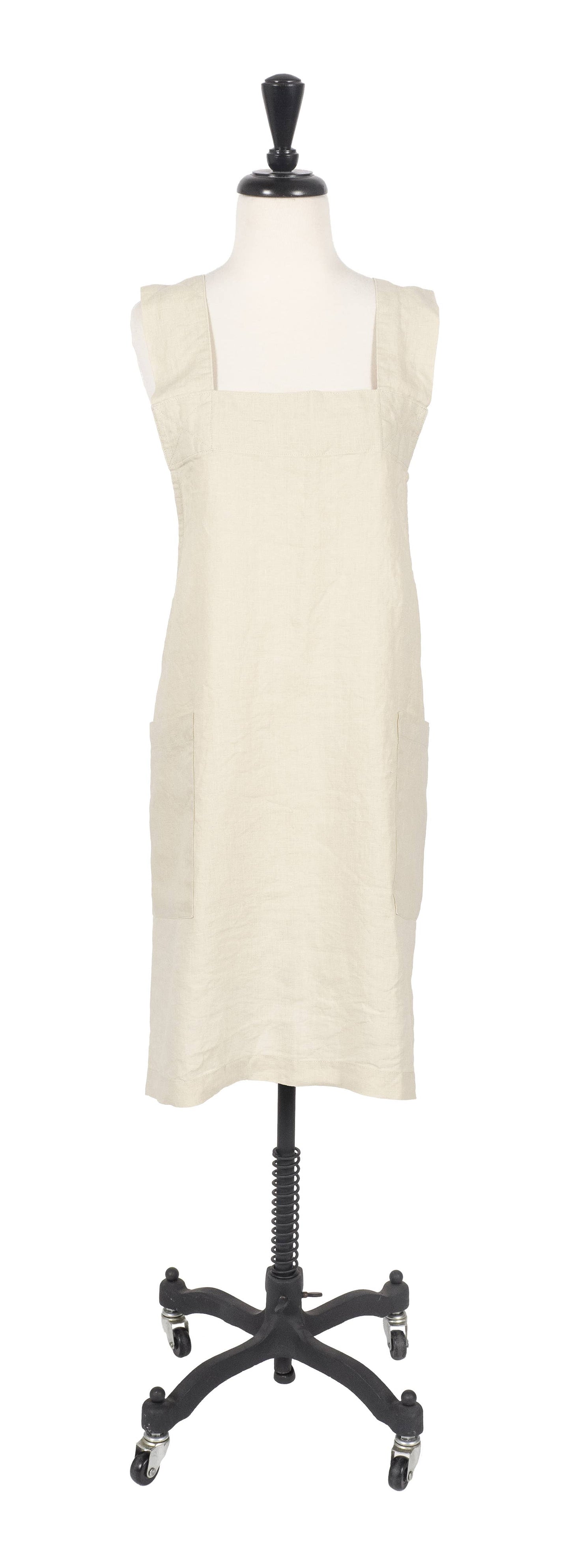 KAF Home Firenze Stone Washed Linen  Cross Back Smock Apron, Natural