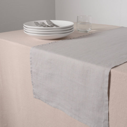 KAF Home Verona Stone Washed Linen Table Runner, 14" x 72"