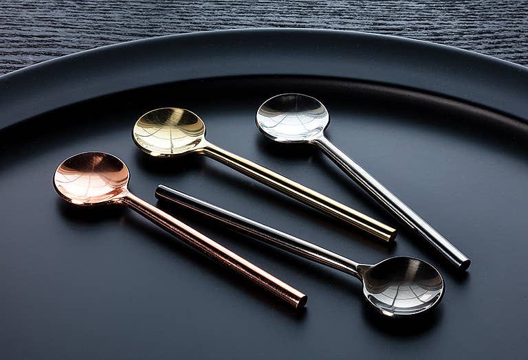 Modern Small Gold Spoon, 4.5"