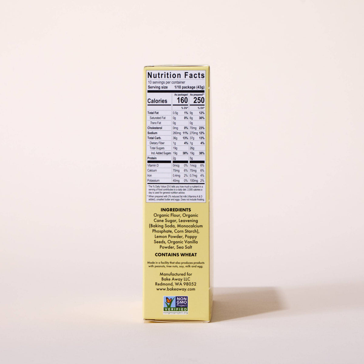 BAKE AWAY - LA Lemon Poppyseed Cake Mix | (1) Case = (8) ind. boxes