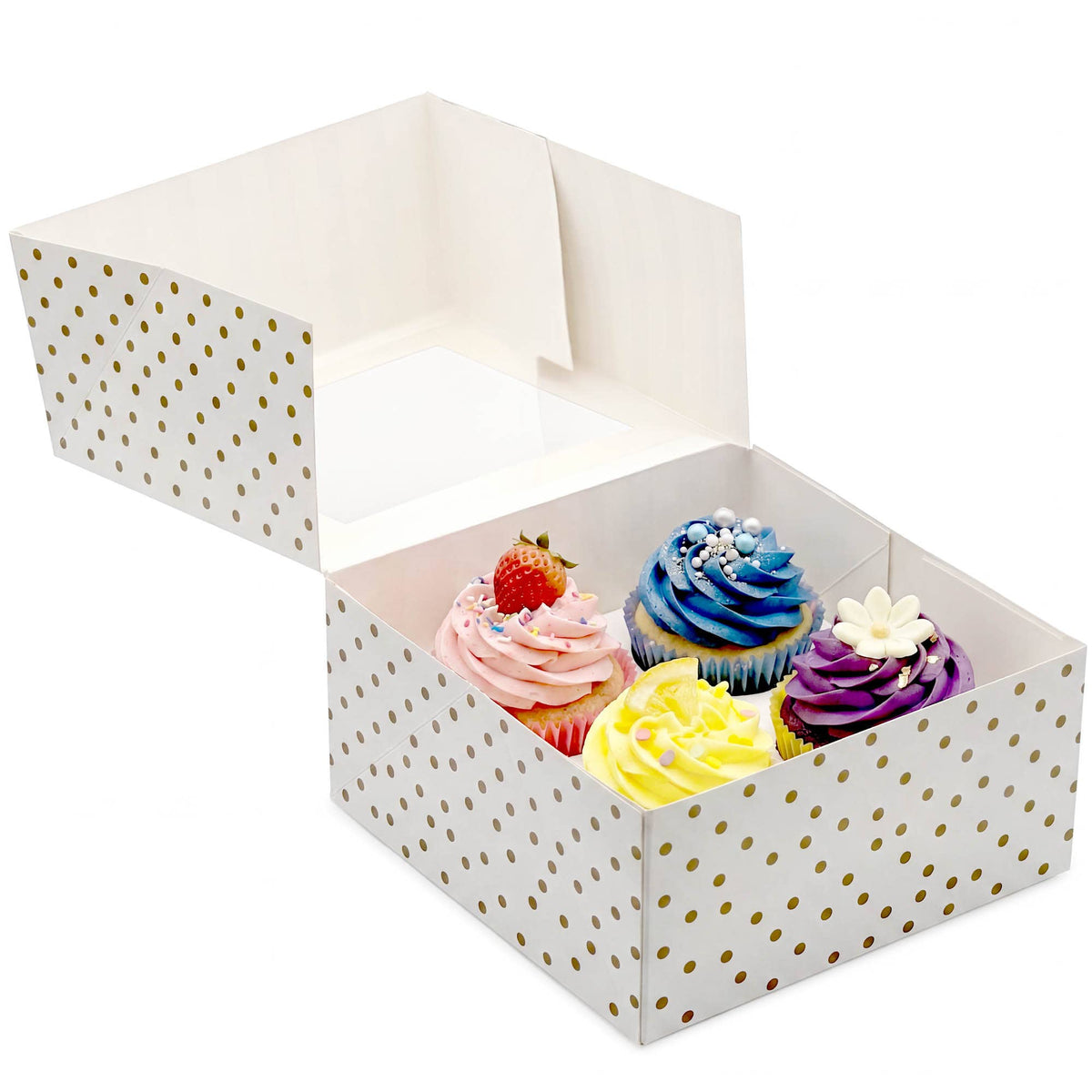 HIC - Harold Import Co. - Treat Boxes with Removable Cupcake Inserts, Set of 4