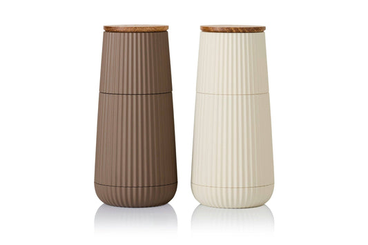 Adhoc Pepper And Salt Mill Scape Set - Dark Beige & Light Beige