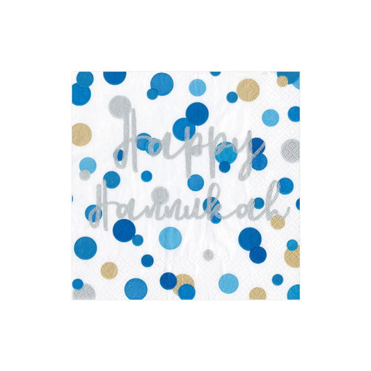 Caspari Happy Hanukkah Cocktail Napkins, Set of 20
