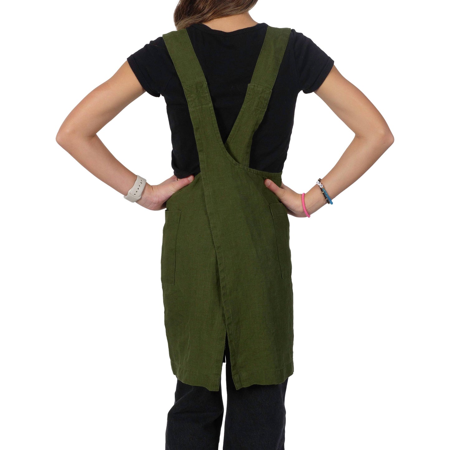 KAF Home Firenze Kids Stone Washed Linen Smock Apron