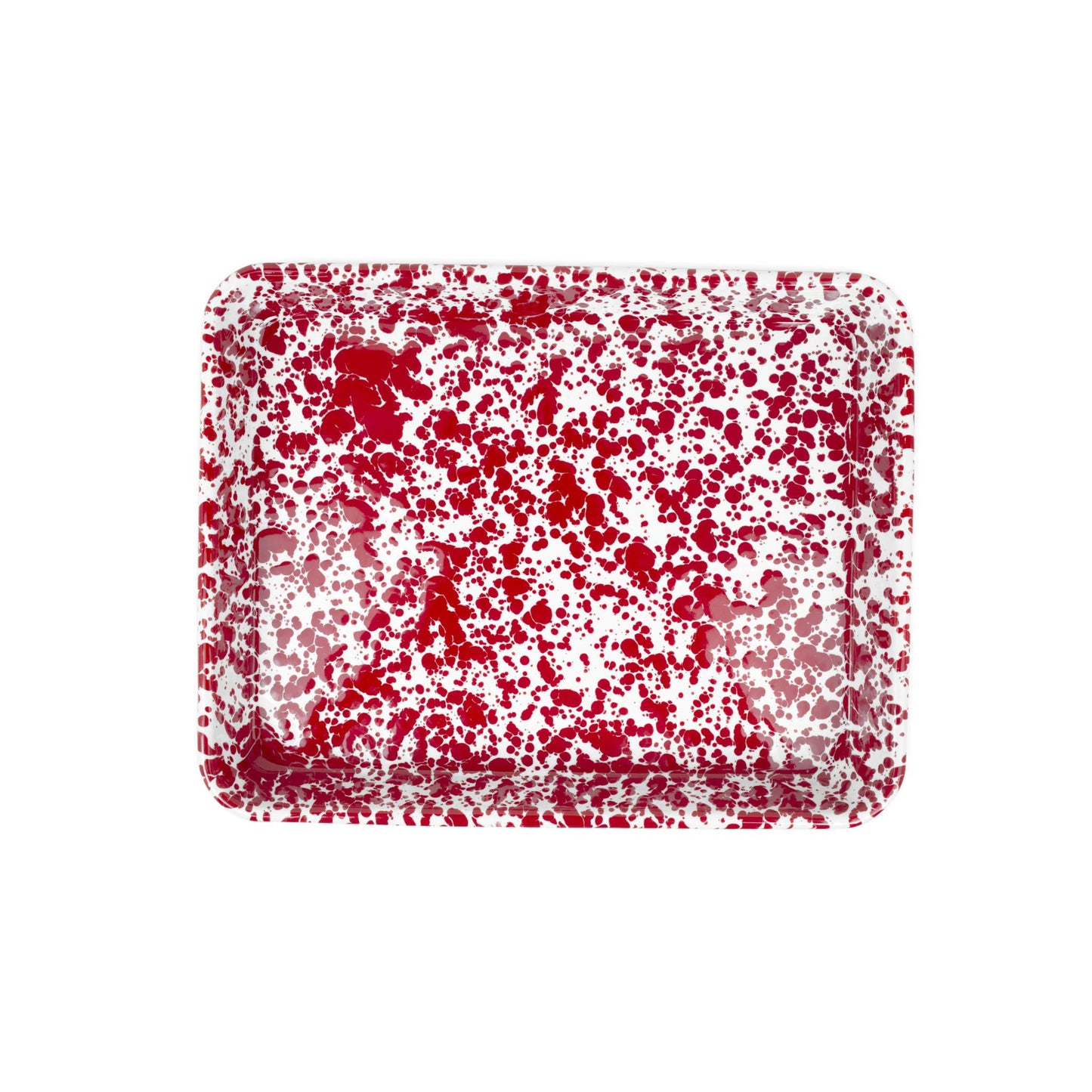Crow Canyon Home Splatter Enamelware Small Rectangular Tray