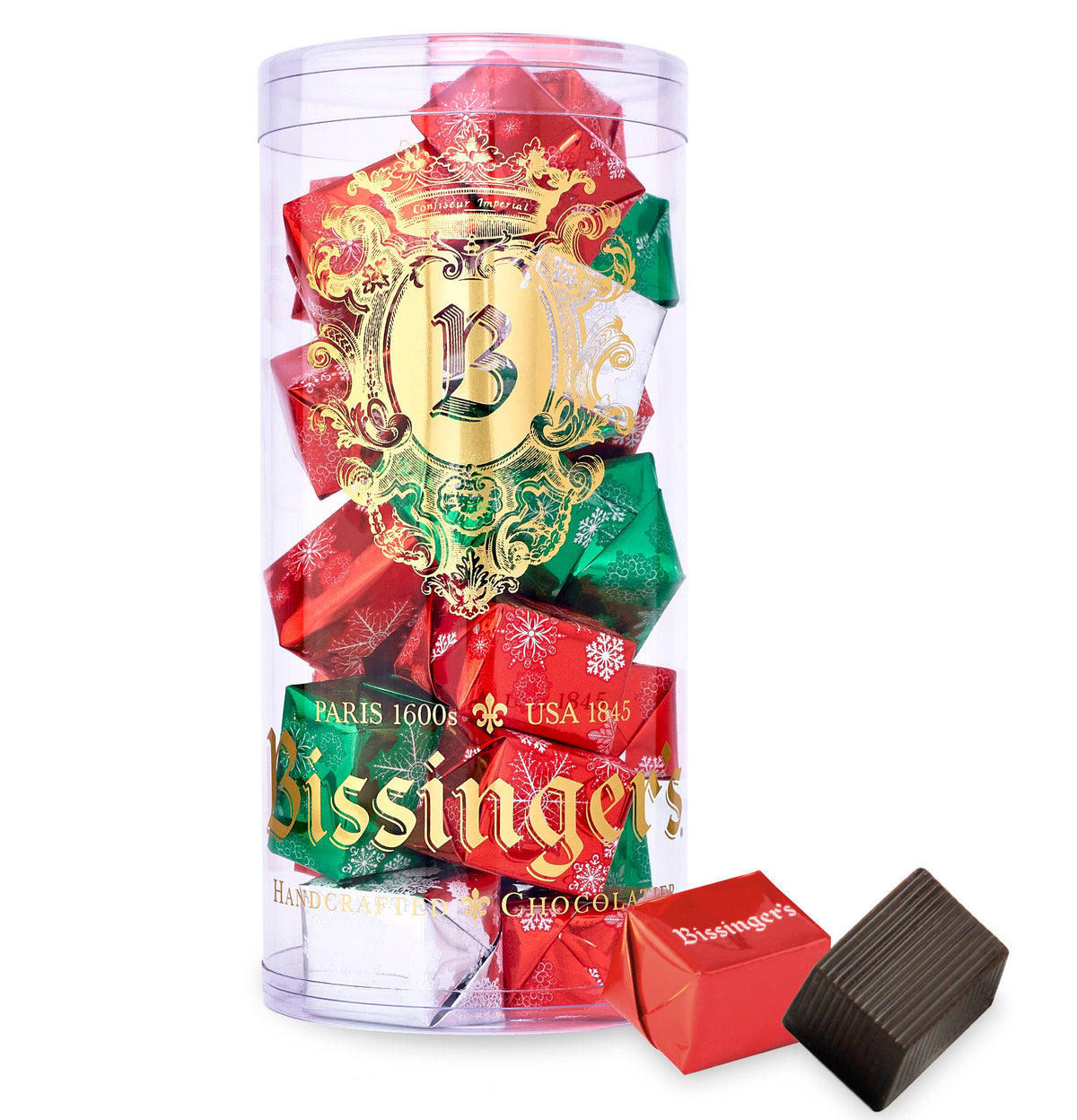 Bissinger's Dark 60% Solid Christmas Presents Tube, 8oz