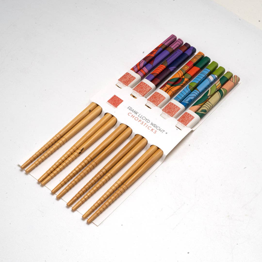 Urban Tokyo - 5 Piece Chopsticks Set Frank Lloyd Wright Max Hoffman w/ Gift Box (10/100)