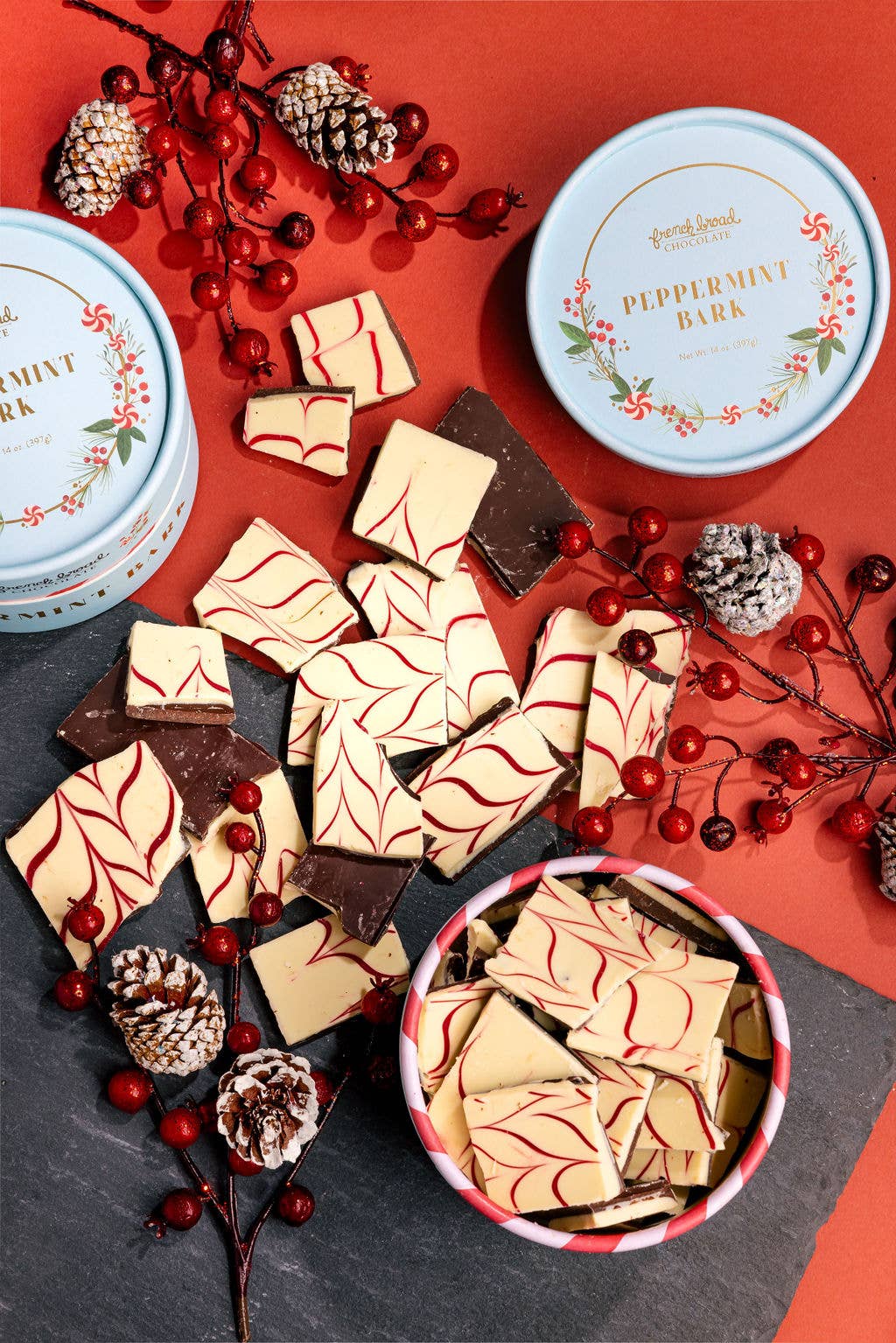 French Broad Chocolate Peppermint Bark, 14oz