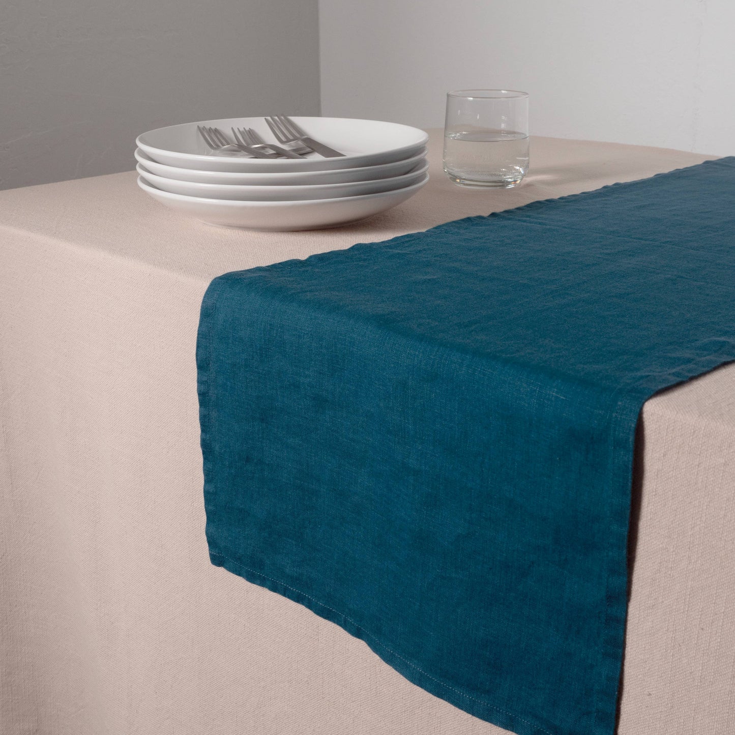KAF Home Verona Stone Washed Linen Table Runner, 14" x 72"