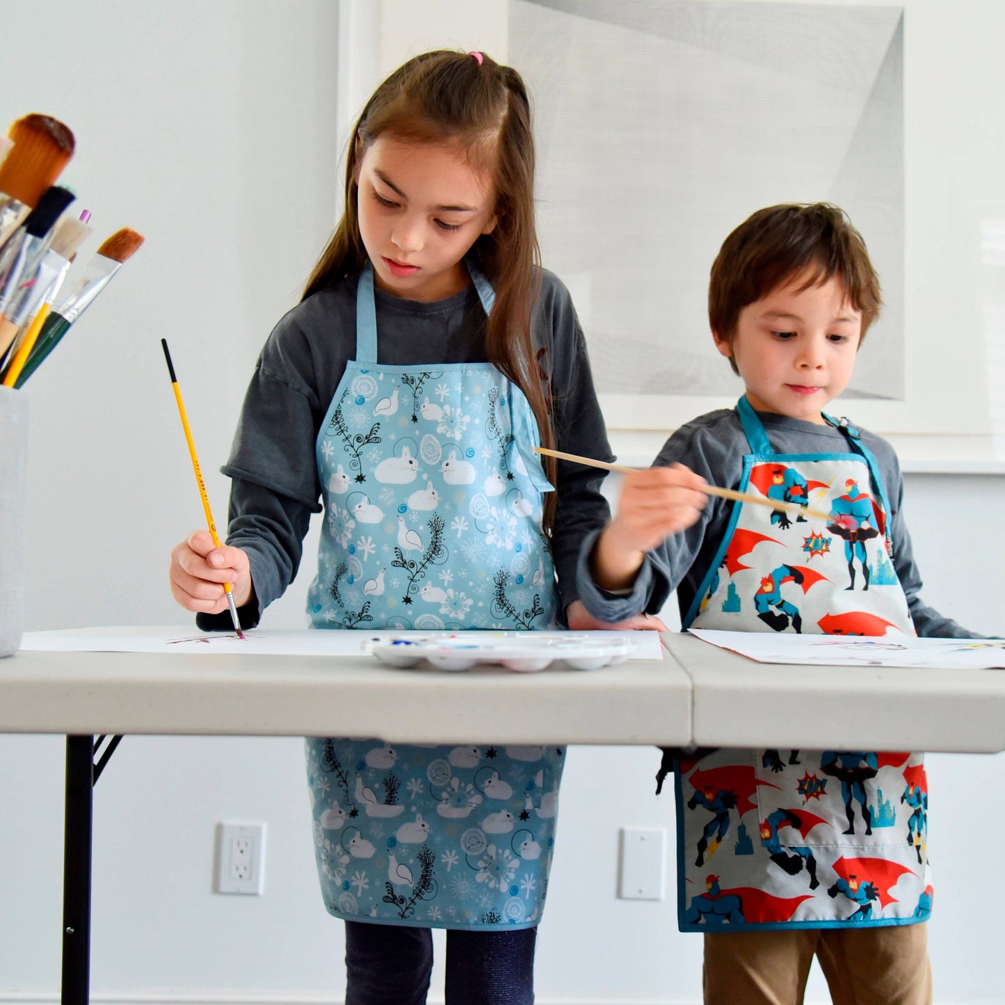 Urban Infant - Little Helper Kids Apron, Washable Cotton/Poly - Dinosaurs