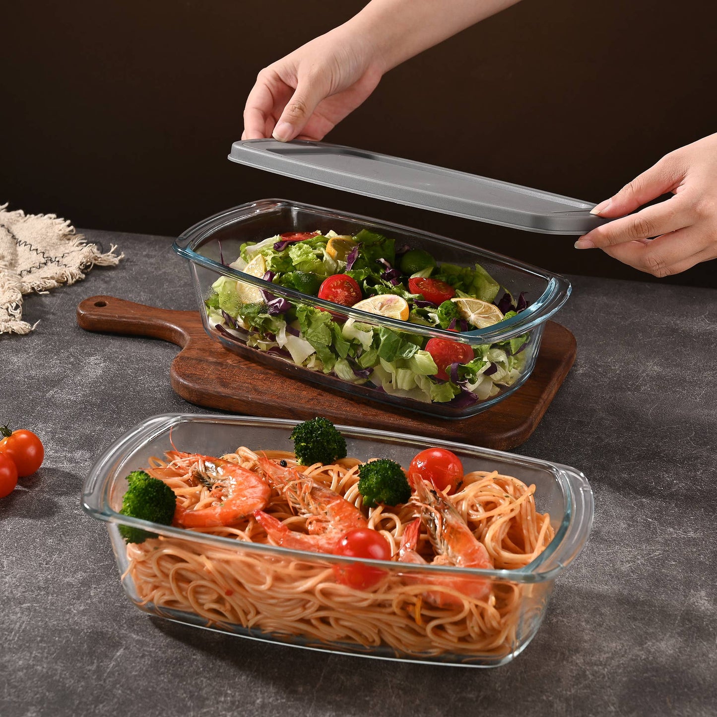 Fox Run Glass Loaf Pans with Lid, Each
