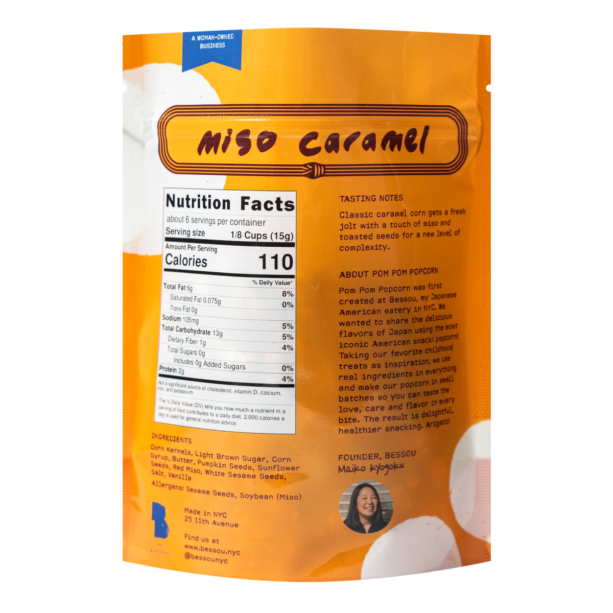 Pom Pom Popcorn by Bessou - Popcorn, Miso Caramel