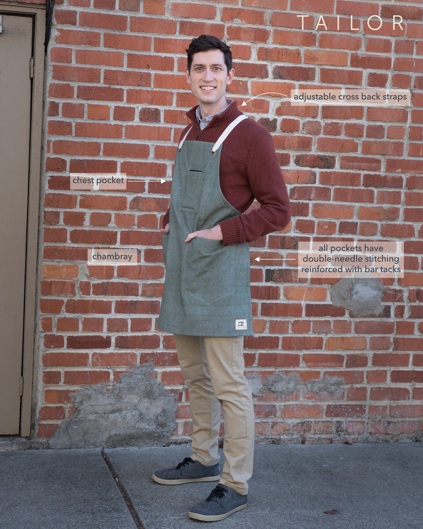 KAF Home Tailor Apron, Oversized & Multi-Purpose