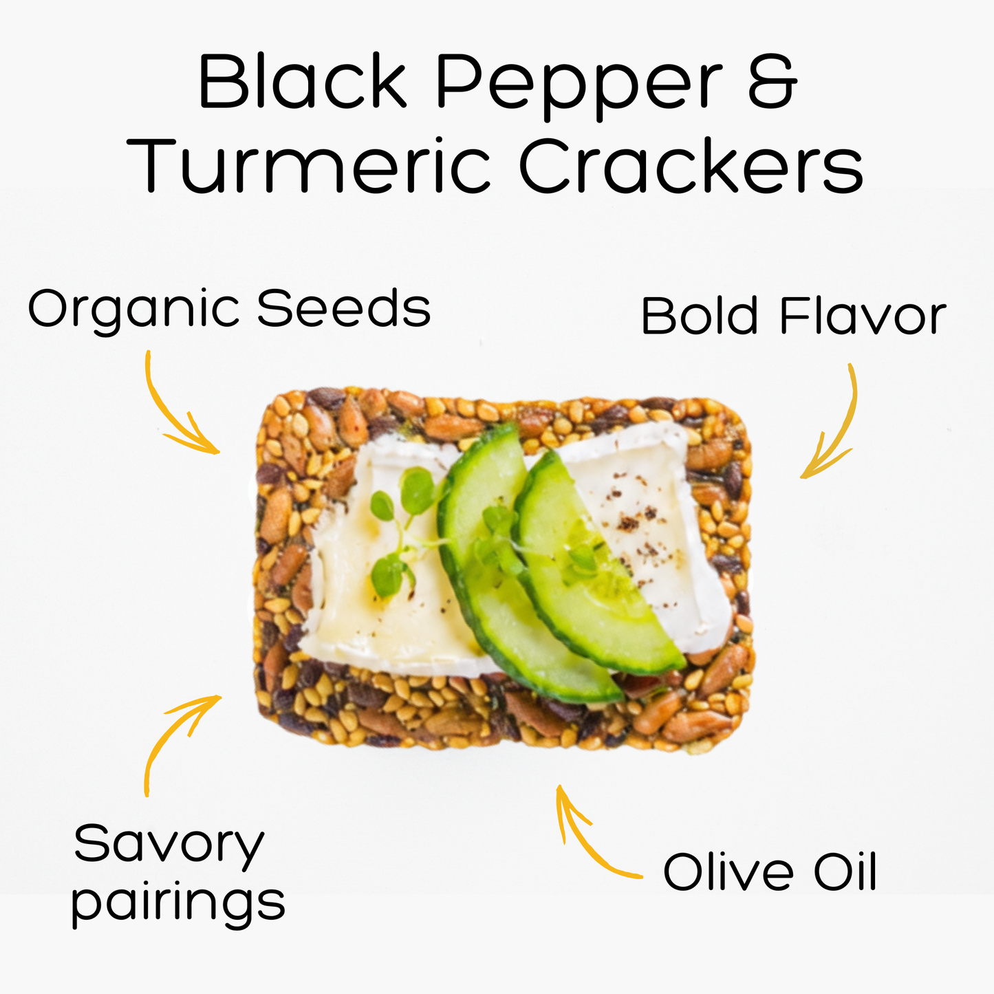 Top Seedz - NEW: Black Pepper & Turmeric Crackers - 5oz - 12 Per Case