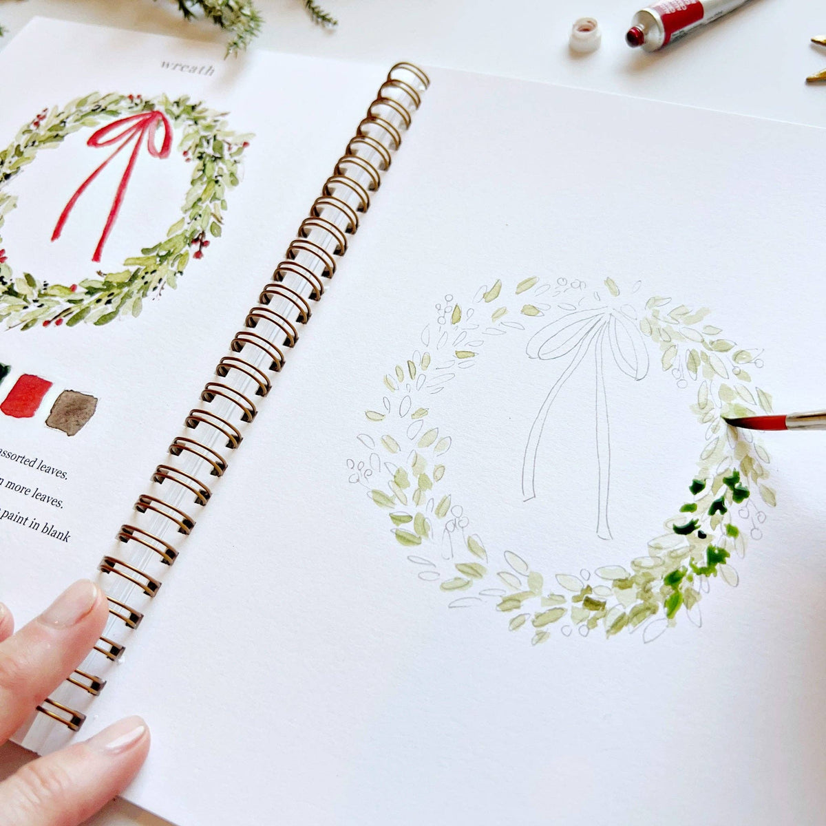 emily lex studio Christmas Watercolor Workbook