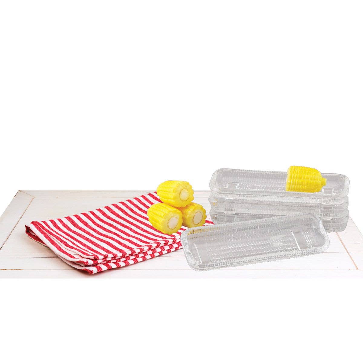 Glass Corn Dishes, Set Of 4