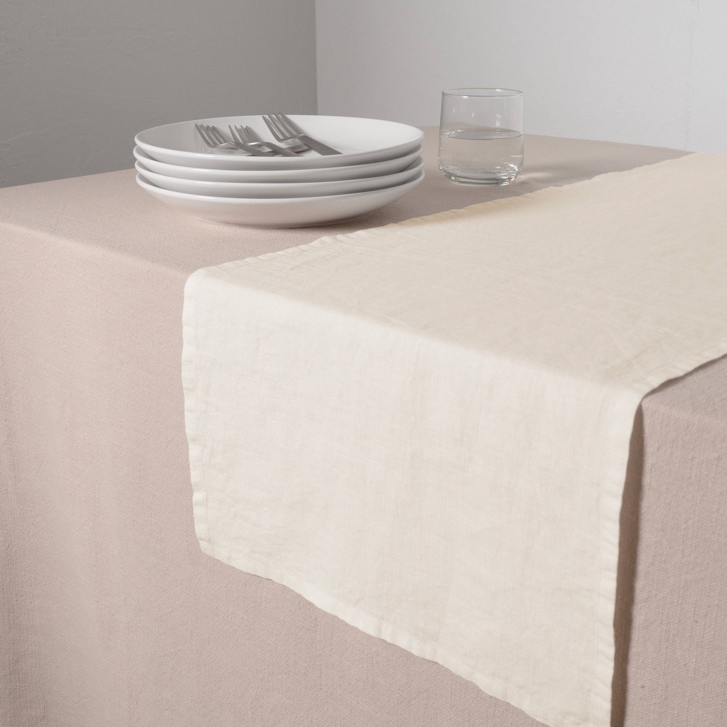 KAF Home Verona Stone Washed Linen Table Runner, 14" x 72"
