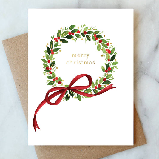 Abigail Jayne Design Berry Holly Wreath Christmas Holiday Card