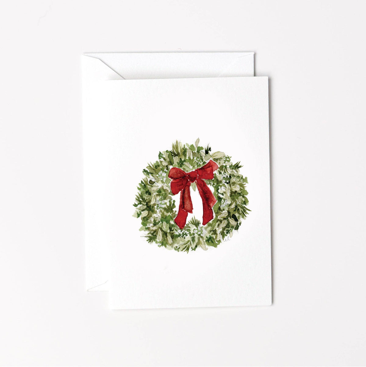 emily lex studio Red Bow Wreath Mini Notecard