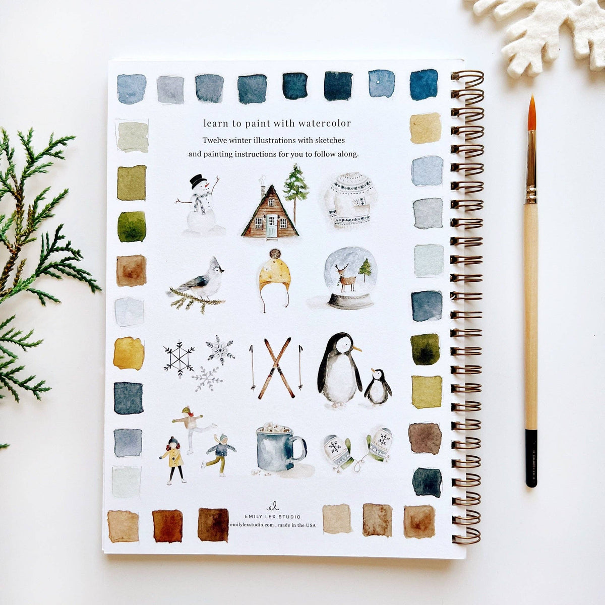 emily lex studio Winter Watercolor Workbook