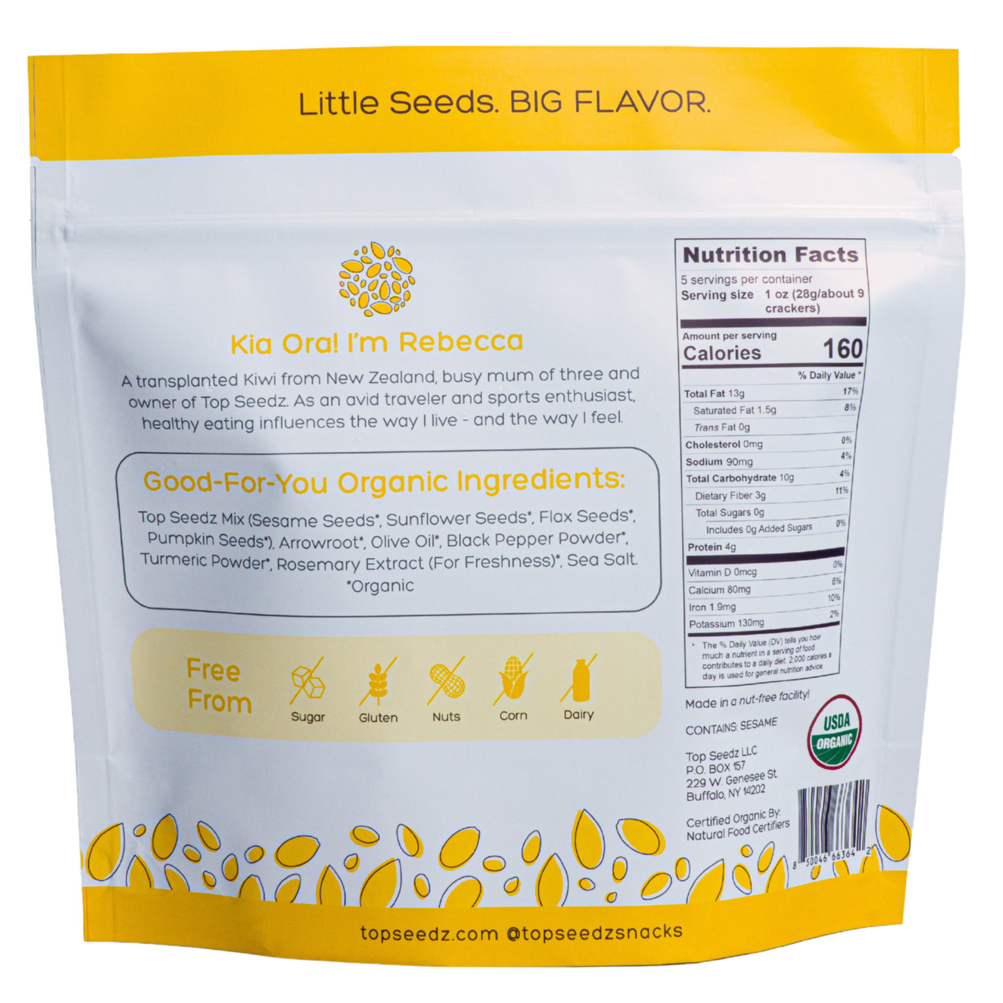 Top Seedz - NEW: Black Pepper & Turmeric Crackers - 5oz - 12 Per Case