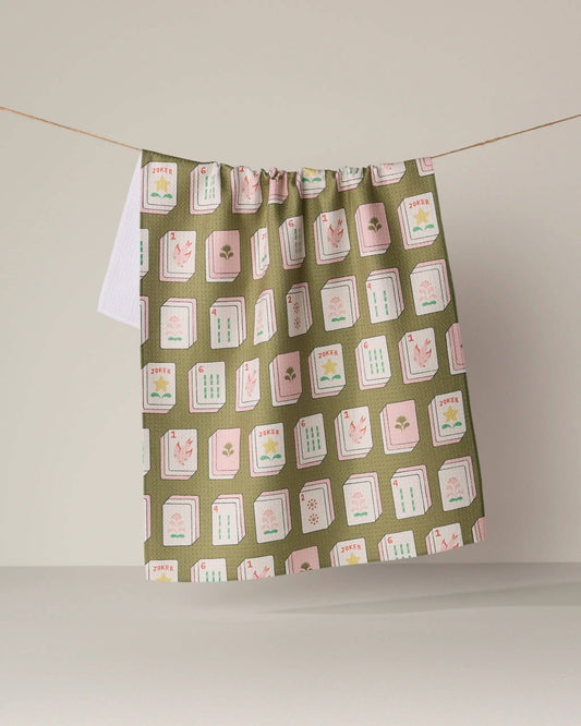 Geometry - Flower Tiles Tea Towel