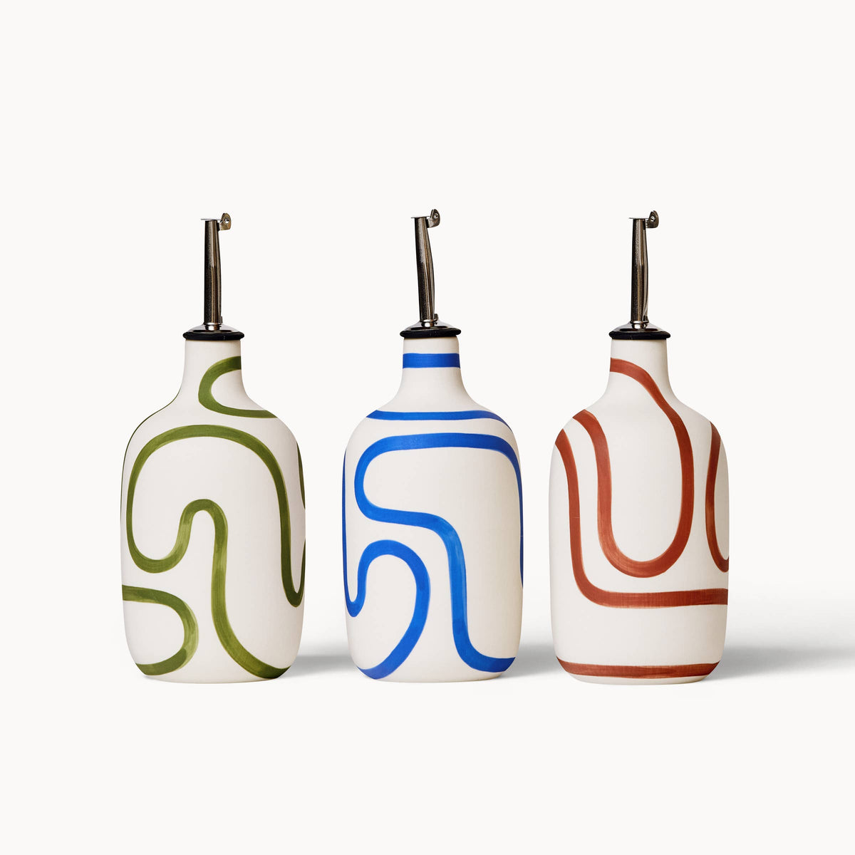 Franca - Oil / Vinegar Cruets - Cobalt Outline