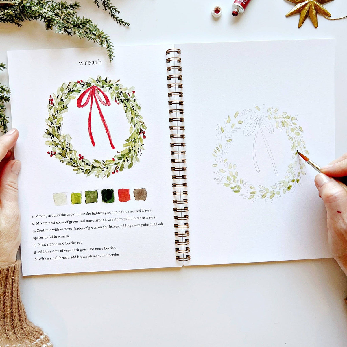 emily lex studio Christmas Watercolor Workbook