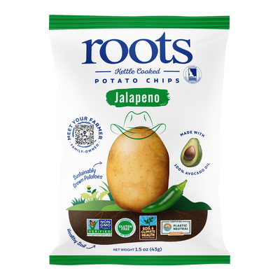 Roots Potato Chips Jalapeño Potato Chips Snack Bag, 1.5oz
